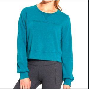 NWT Calia by Carrie Underwood teal cropped sweatshirt